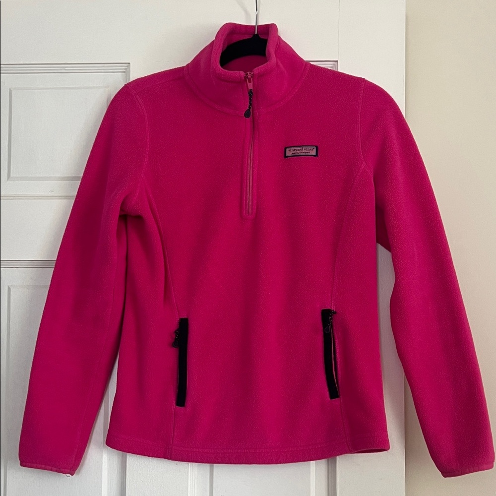 Vineyard Vines Hot Pink Fleece Pullover
